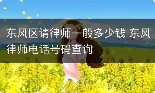 东风区请律师一般多少钱 东风律师电话号码查询