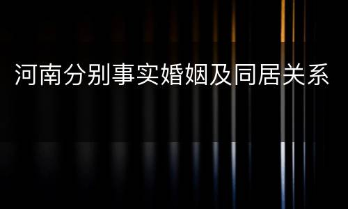 河南分别事实婚姻及同居关系