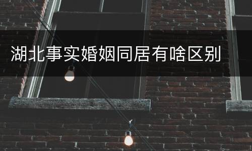 湖北事实婚姻同居有啥区别