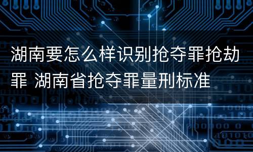 湖南要怎么样识别抢夺罪抢劫罪 湖南省抢夺罪量刑标准