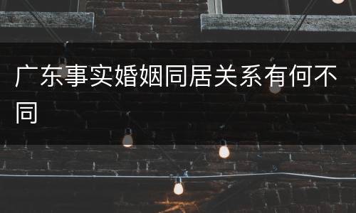 广东事实婚姻同居关系有何不同