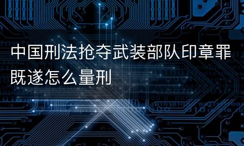 中国刑法抢夺武装部队印章罪既遂怎么量刑