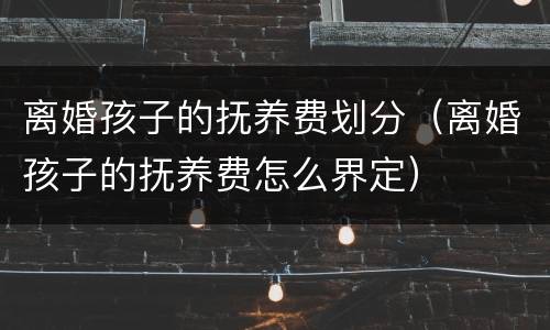 离婚孩子的抚养费划分（离婚孩子的抚养费怎么界定）