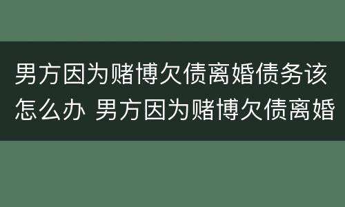男方因为赌博欠债离婚债务该怎么办 男方因为赌博欠债离婚,债务怎么办