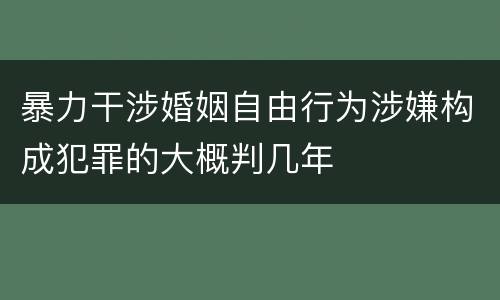 暴力干涉婚姻自由行为涉嫌构成犯罪的大概判几年