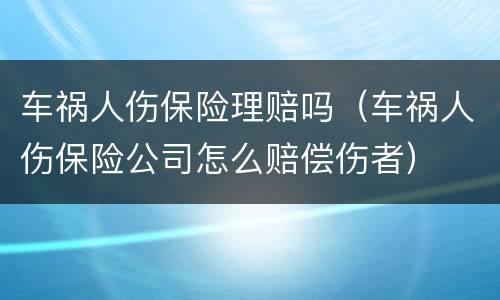车祸人伤保险理赔吗（车祸人伤保险公司怎么赔偿伤者）