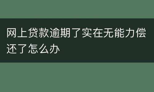 网上贷款逾期了实在无能力偿还了怎么办