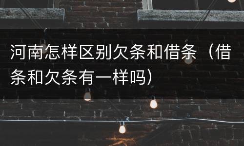 河南怎样区别欠条和借条（借条和欠条有一样吗）