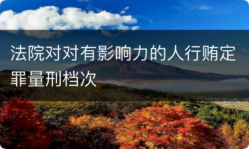 法院对对有影响力的人行贿定罪量刑档次