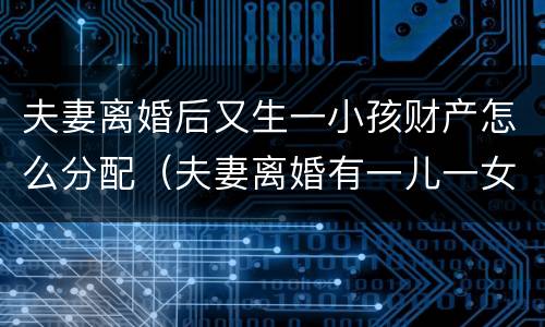 夫妻离婚后又生一小孩财产怎么分配（夫妻离婚有一儿一女财产怎么分配）