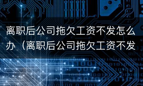 离职后公司拖欠工资不发怎么办（离职后公司拖欠工资不发怎么办）
