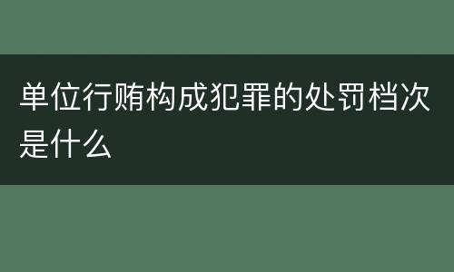 单位行贿构成犯罪的处罚档次是什么