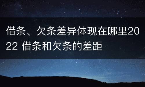 借条、欠条差异体现在哪里2022 借条和欠条的差距