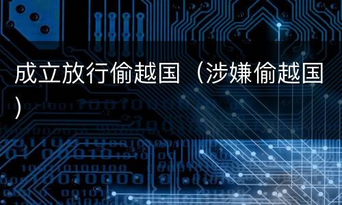 成立放行偷越国（涉嫌偷越国）