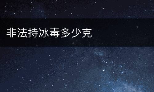 非法持冰毒多少克