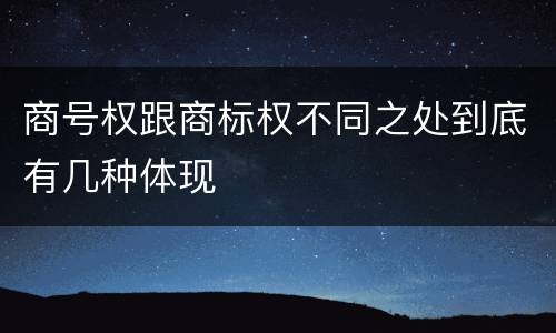 商号权跟商标权不同之处到底有几种体现