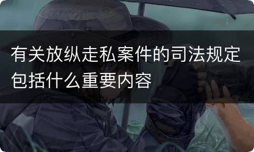 有关放纵走私案件的司法规定包括什么重要内容