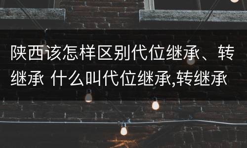 陕西该怎样区别代位继承、转继承 什么叫代位继承,转继承