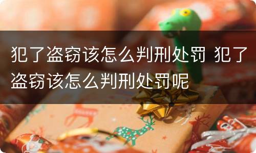 犯了盗窃该怎么判刑处罚 犯了盗窃该怎么判刑处罚呢