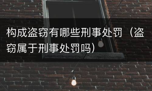 构成盗窃有哪些刑事处罚（盗窃属于刑事处罚吗）