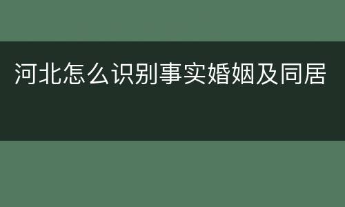 河北怎么识别事实婚姻及同居