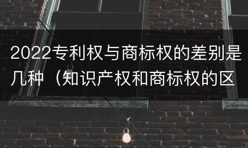 2022专利权与商标权的差别是几种（知识产权和商标权的区别）