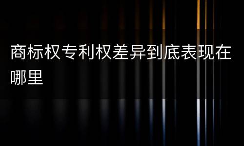商标权专利权差异到底表现在哪里