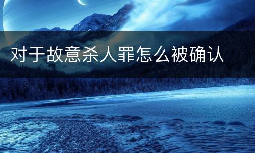 对于故意杀人罪怎么被确认