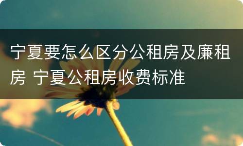 宁夏要怎么区分公租房及廉租房 宁夏公租房收费标准