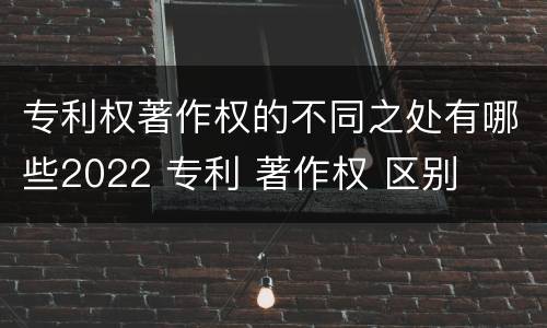 专利权著作权的不同之处有哪些2022 专利 著作权 区别