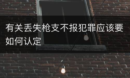 有关丢失枪支不报犯罪应该要如何认定