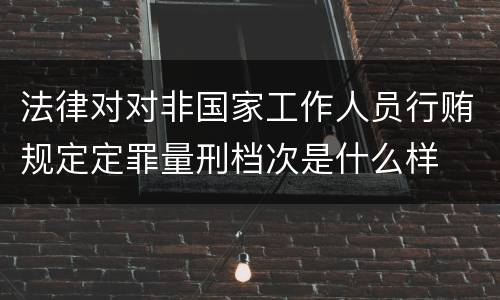 法律对对非国家工作人员行贿规定定罪量刑档次是什么样