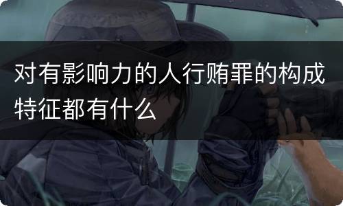 对有影响力的人行贿罪的构成特征都有什么