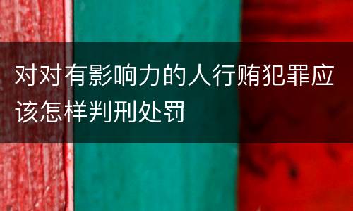 对对有影响力的人行贿犯罪应该怎样判刑处罚