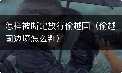 怎样被断定放行偷越国（偷越国边境怎么判）
