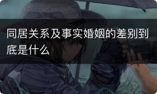 同居关系及事实婚姻的差别到底是什么