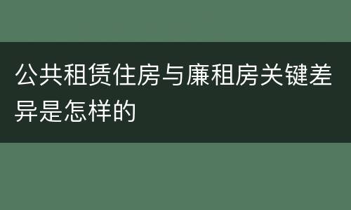 公共租赁住房与廉租房关键差异是怎样的