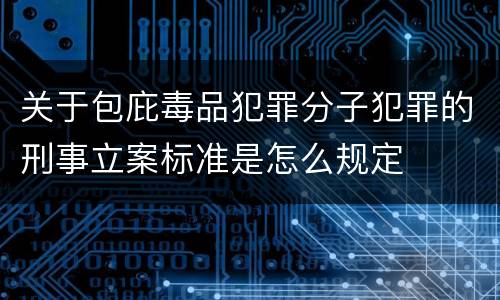 关于包庇毒品犯罪分子犯罪的刑事立案标准是怎么规定