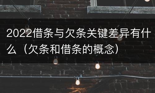2022借条与欠条关键差异有什么（欠条和借条的概念）
