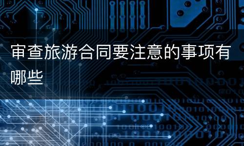 审查旅游合同要注意的事项有哪些
