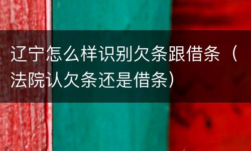 辽宁怎么样识别欠条跟借条（法院认欠条还是借条）