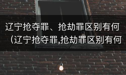 辽宁抢夺罪、抢劫罪区别有何（辽宁抢夺罪,抢劫罪区别有何不同）