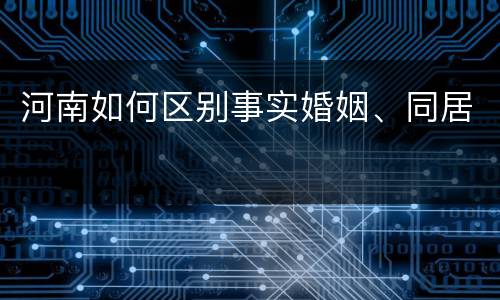 河南如何区别事实婚姻、同居