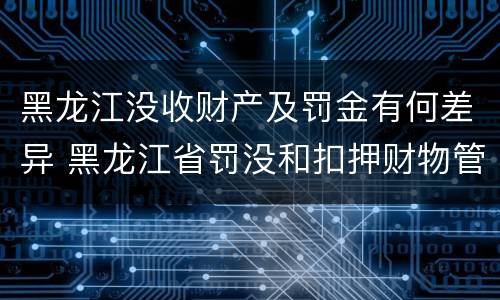 黑龙江没收财产及罚金有何差异 黑龙江省罚没和扣押财物管理条例