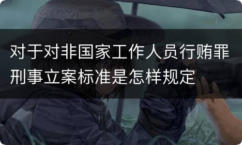 对于对非国家工作人员行贿罪刑事立案标准是怎样规定