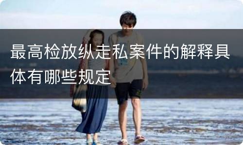 最高检放纵走私案件的解释具体有哪些规定