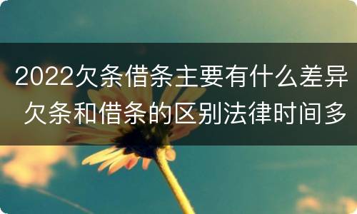 2022欠条借条主要有什么差异 欠条和借条的区别法律时间多少年