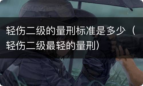 轻伤二级的量刑标准是多少（轻伤二级最轻的量刑）