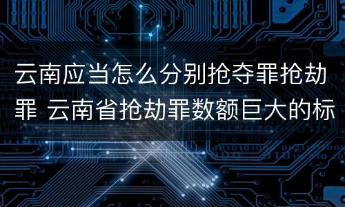 云南应当怎么分别抢夺罪抢劫罪 云南省抢劫罪数额巨大的标准