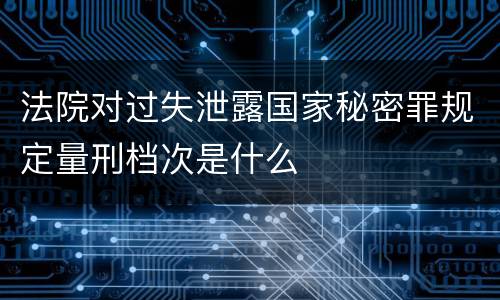 法院对过失泄露国家秘密罪规定量刑档次是什么